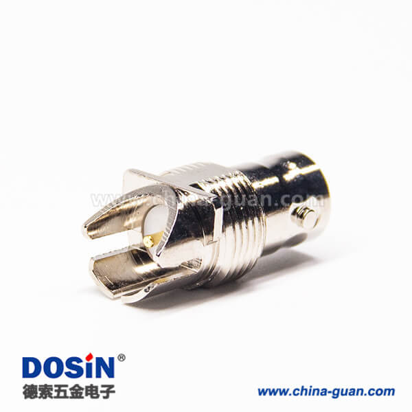 16-1 bnc卡板式接PCB板母頭直式180度鍍鎳