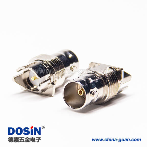 16-3 bnc卡板式接PCB板母頭直式180度鍍鎳