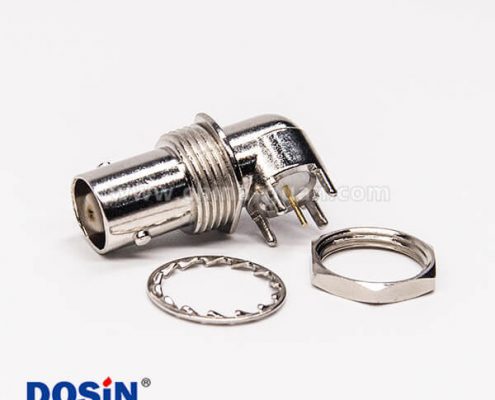 bnc插板接PCB板連接器彎式母頭穿墻面板安裝