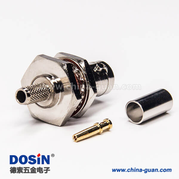 49-1 bnc接頭防水母頭母針穿墻式壓接接線