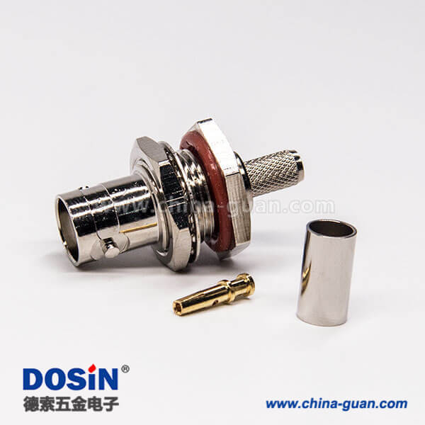 49-3 bnc接頭防水母頭母針穿墻式壓接接線