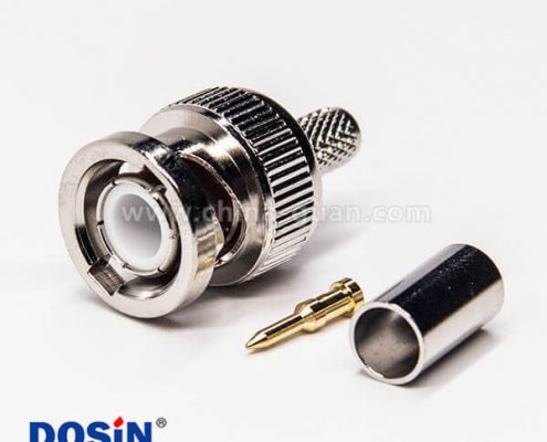 bnc公頭連接器直式180度公針壓接式接同軸線纜