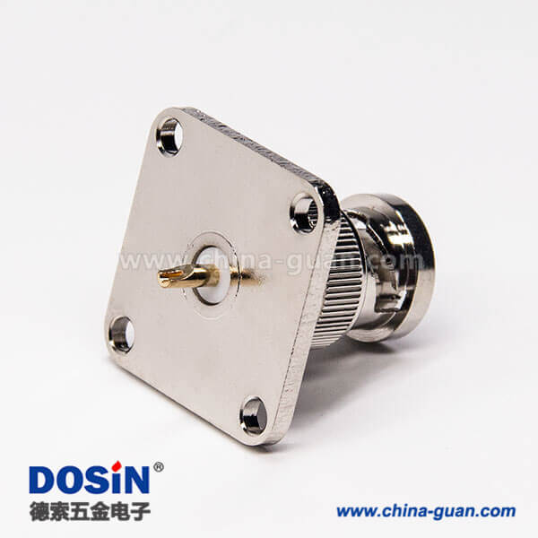 55-1 bnc四孔法蘭接頭直式公頭焊接式接線