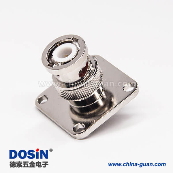 55-2 bnc四孔法蘭接頭直式公頭焊接式接線