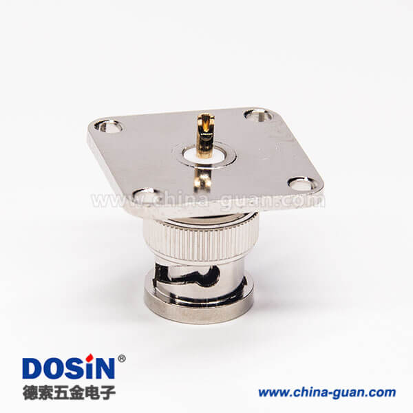 55-3 bnc四孔法蘭接頭直式公頭焊接式接線