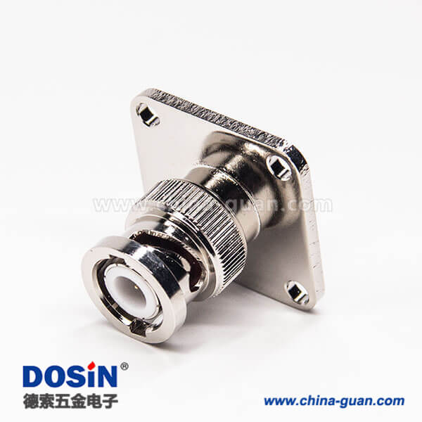 55 bnc四孔法蘭接頭直式公頭焊接式接線