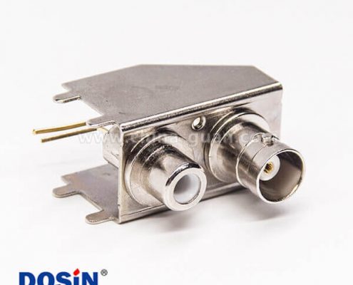 bnc rca連接器彎式穿孔接PCB板