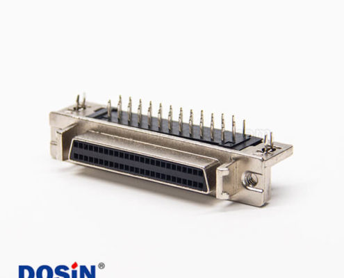 scsi50p連接器彎式90度母頭插PCB板