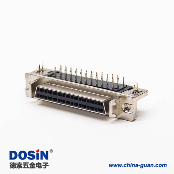 scsi50p連接器彎式90度母頭插PCB板