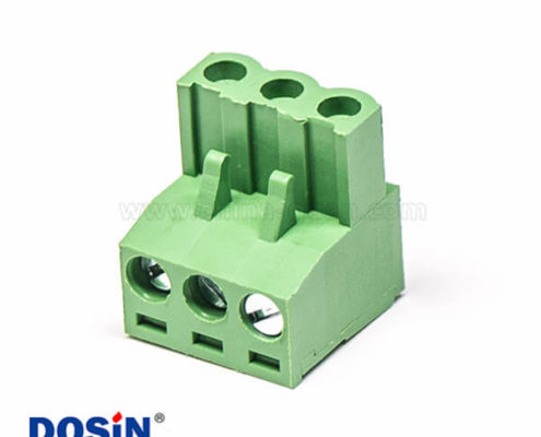 螺釘式插拔接線端子彎式插頭帶三螺釘端子綠色