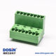 插拔式接線端子接線雙排16芯直式穿孔對(duì)接式綠色端子