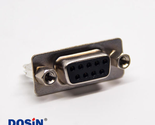 d sub 9針直式母頭連接器鉚鎖式插孔接PCB板