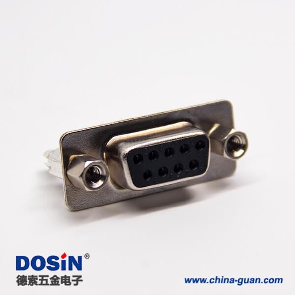 d sub 9針直式母頭連接器鉚鎖式插孔接PCB板