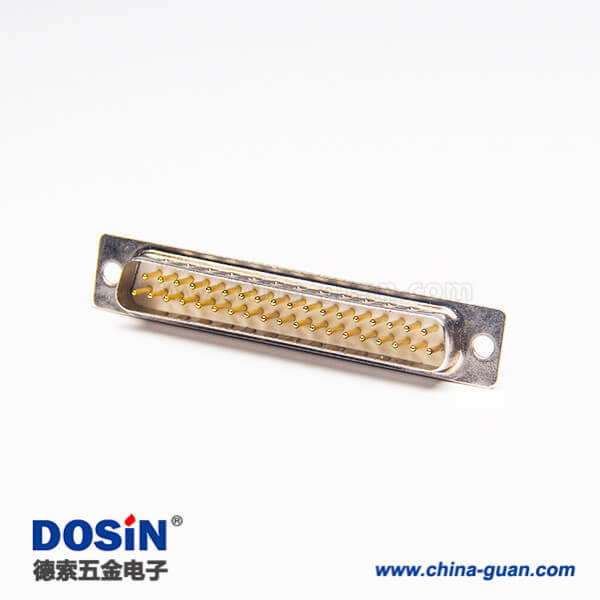 37pin直式D SUB公頭連接器光孔鉚合焊接式接線