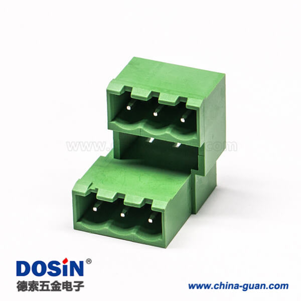 綠色端子座穿墻式端子免焊面板對接PCB連接器公母座對插拔銅