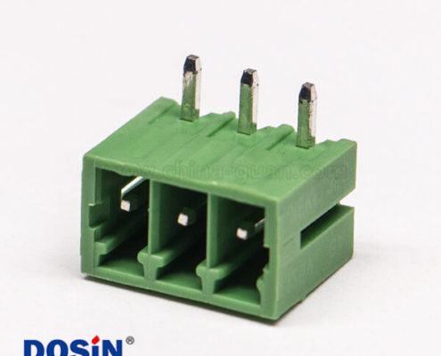 PCB綠色接線端子3芯彎式插拔式綠色接線端子座子