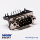 D-sub 9針公插芯彎頭沖針接PCB板黑膠連接器