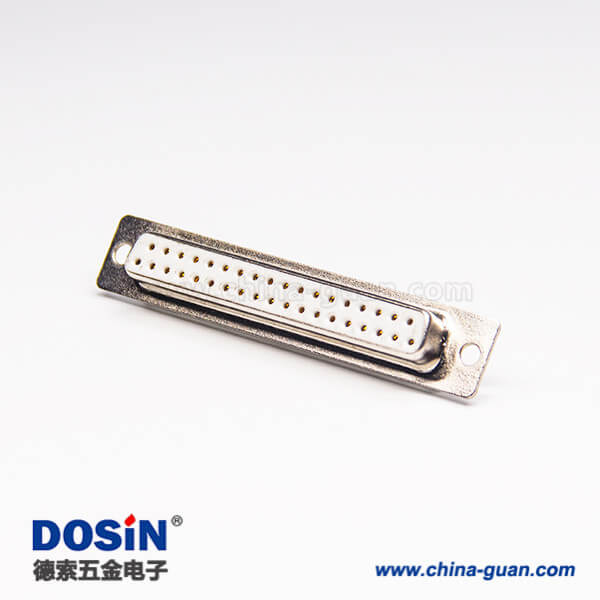 D SUB 2排37pin母頭連接器白色膠芯車(chē)針焊線式