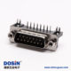 D-Sub15連接器插座公頭彎式90°黑膠鉚鎖接PCB板