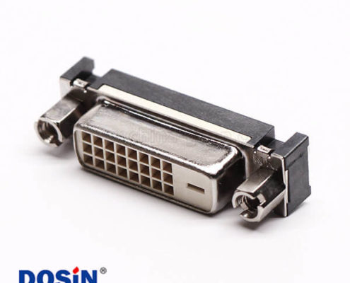 dvi接口連接器母頭直式24+1帶螺母穿孔接pcb板