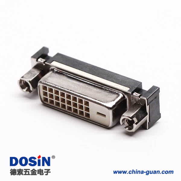 dvi接口連接器母頭直式24+1帶螺母穿孔接pcb板