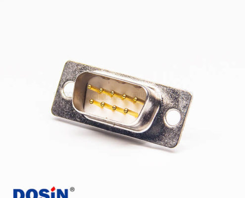 D sub連接器直式9pin公頭車針焊接接線白色膠芯