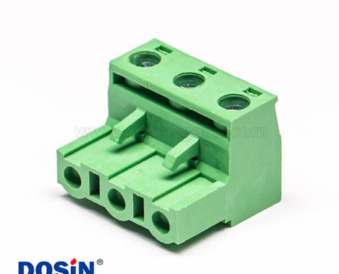 綠色端子插頭插拔式接線端子綠色帶螺釘彎式