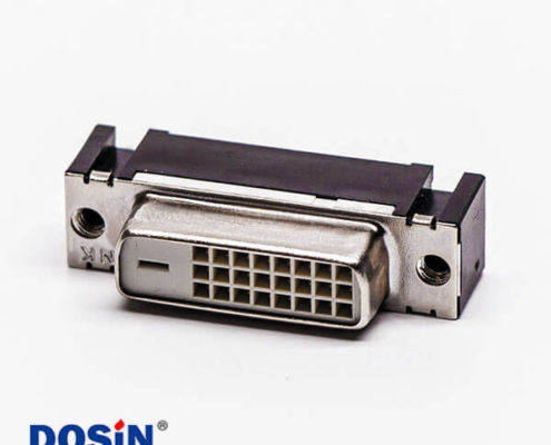 dvi接口24+1母頭直插白色膠芯穿孔接PCB板