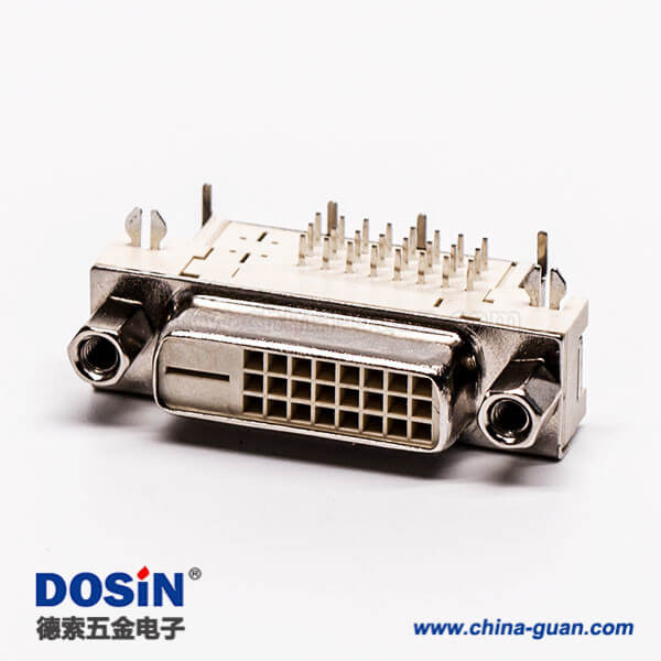 直角dvi連接器帶螺母帶魚叉母頭24+1穿孔