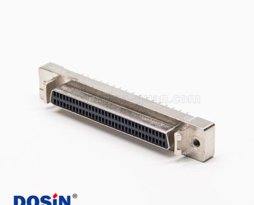 scsi68芯連接器直式180度母頭插PCB板