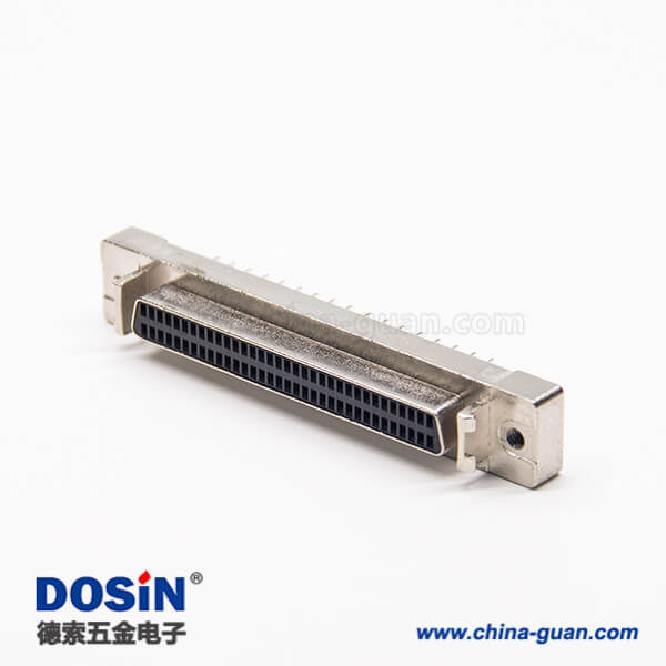 scsi68芯連接器直式180度母頭插PCB板