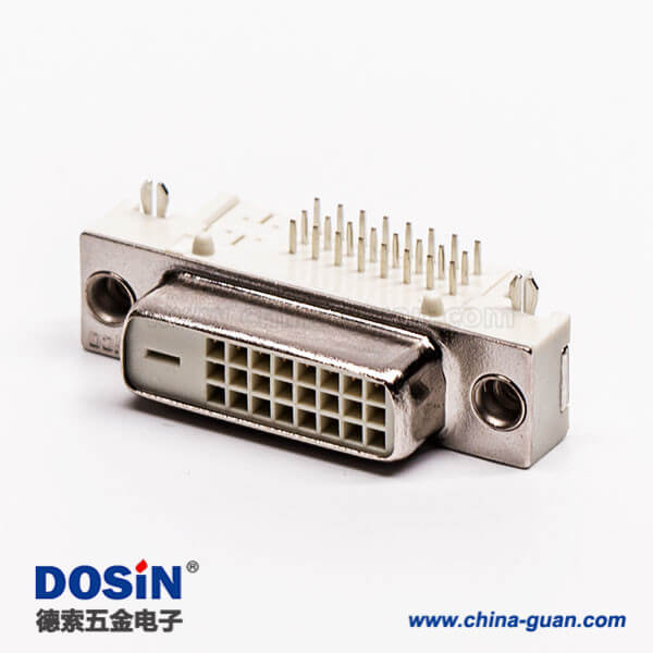 dvi接口母頭彎角插板帶魚叉24+1接PCB板