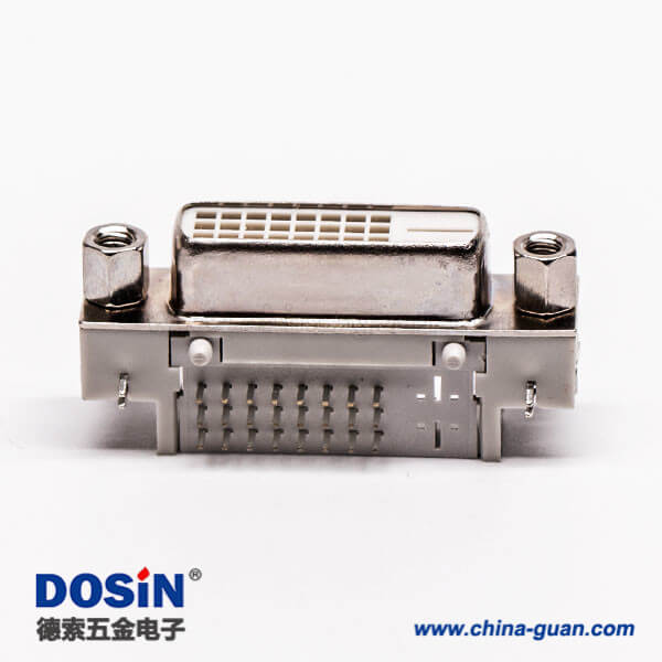 33-2 dvi d連接器24+5直式母頭帶魚叉插PCB板