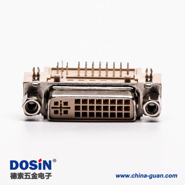 33-3 dvi d連接器24+5直式母頭帶魚叉插PCB板