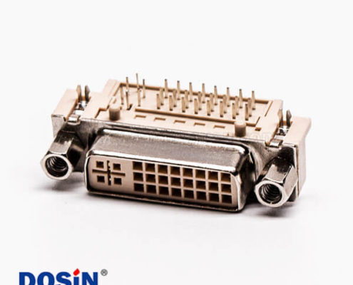 dvi d連接器24+5直式母頭帶魚叉插PCB板