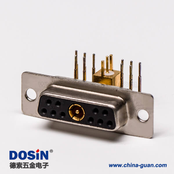 大電流db連接器射頻彎式11W1焊板插孔接PCB板母座