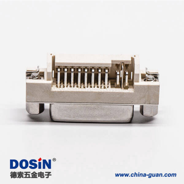 35-2 連接器dvi24+5彎頭帶螺母插板母頭帶魚叉