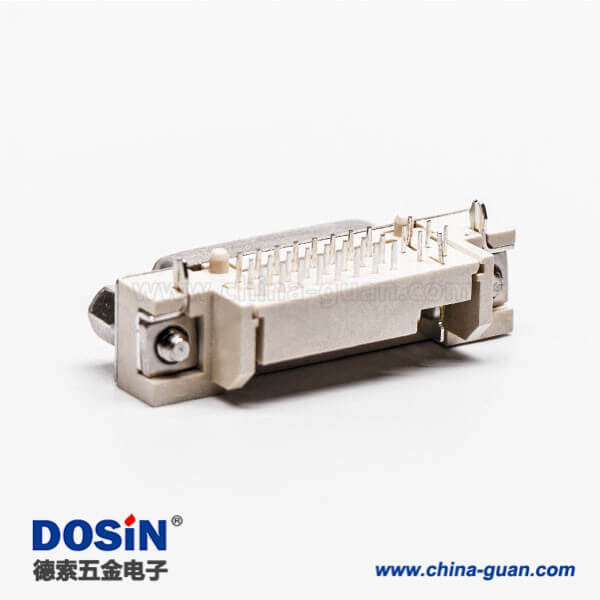 35-4 連接器dvi24+5彎頭帶螺母插板母頭帶魚叉