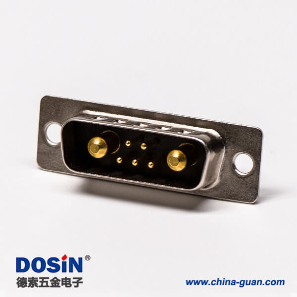 d sub大電流連接器7w2光孔鉚合直式公座焊接線端