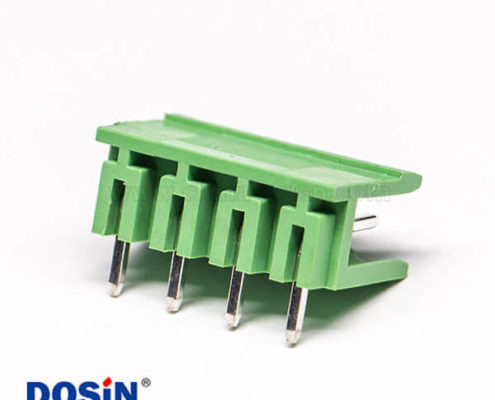 綠色彎端子4芯彎式穿孔式綠色PCB板插拔式接線端子