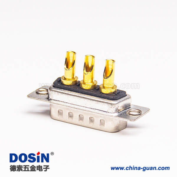 3W3 9.88g-2 db大電流連接器直式180度公頭3W3焊接式接線車針鍍金