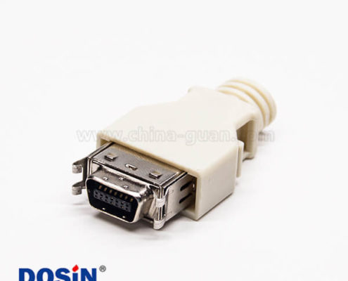 SCSI連接器14針公座直式焊接式接線帶塑料外殼