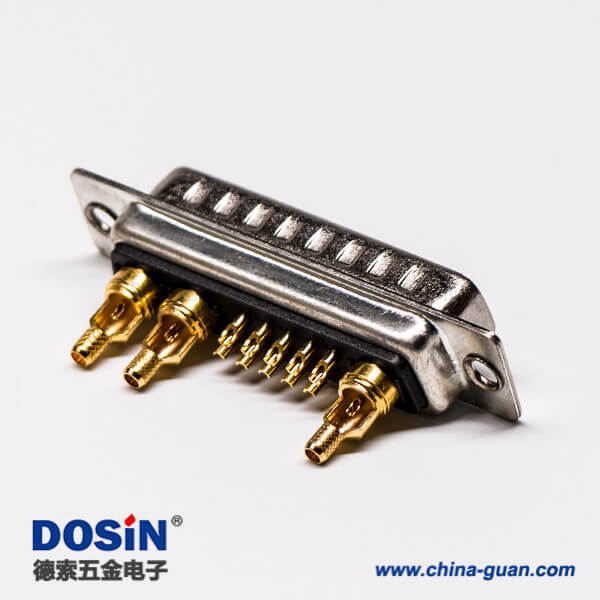 43-1 混裝大電流dsub13w3鉚合公座焊接車針直式接線