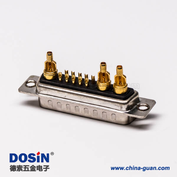 43-3 混裝大電流dsub13w3鉚合公座焊接車針直式接線