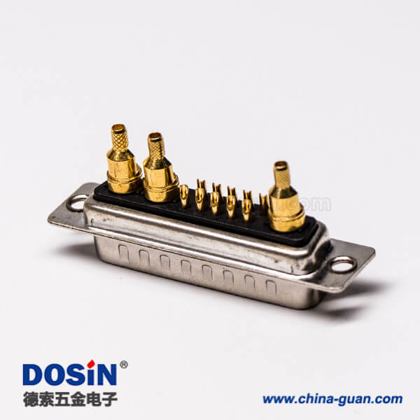 43-4 混裝大電流dsub13w3鉚合公座焊接車針直式接線