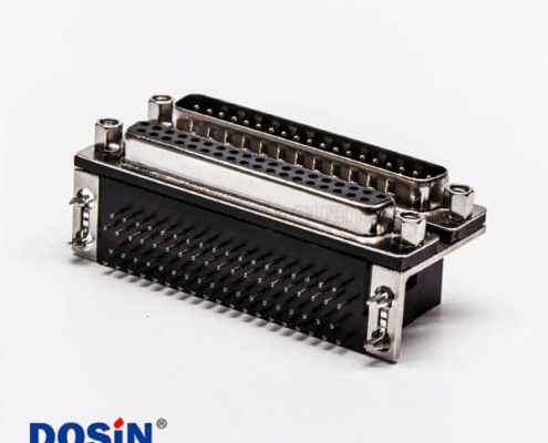 37針 D-Sub 孔型插座CD81型雙層公對母彎式連接器接PCB板