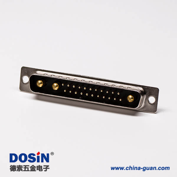 d sub大電流連接器25w3直式車針焊線式鍍金防火公座