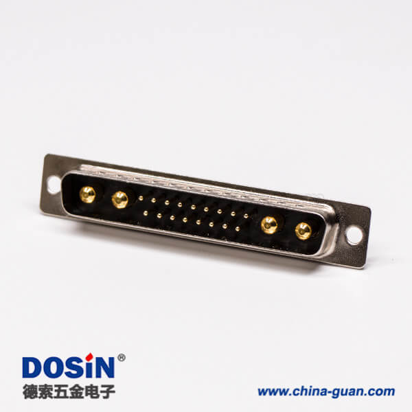 dsub連接器公頭焊接車針21w4大電流黑膠光孔鉚合接線