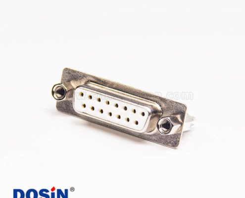 鉚鎖式DB接頭15pin母頭車針白色膠芯穿孔式接PCB板原廠直發(fā)