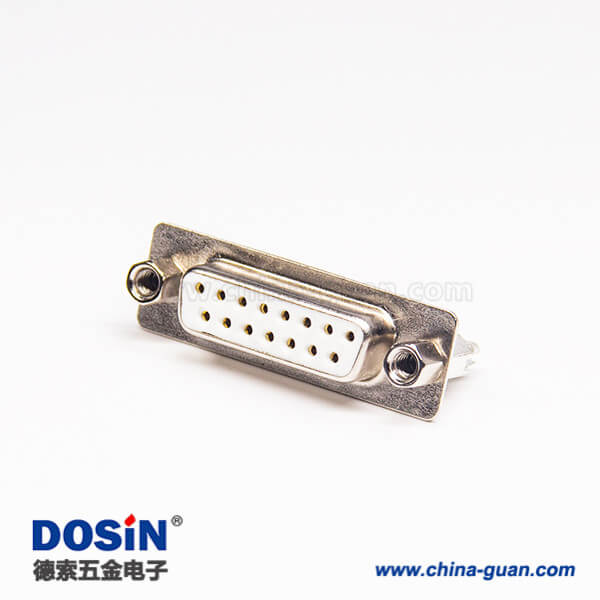 鉚鎖式DB接頭15pin母頭車針白色膠芯穿孔式接PCB板原廠直發(fā)